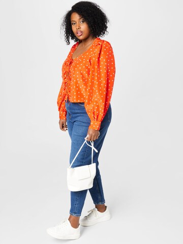 Levi's® Plus Bluse 'Fawn Tie Blouse' in Orange
