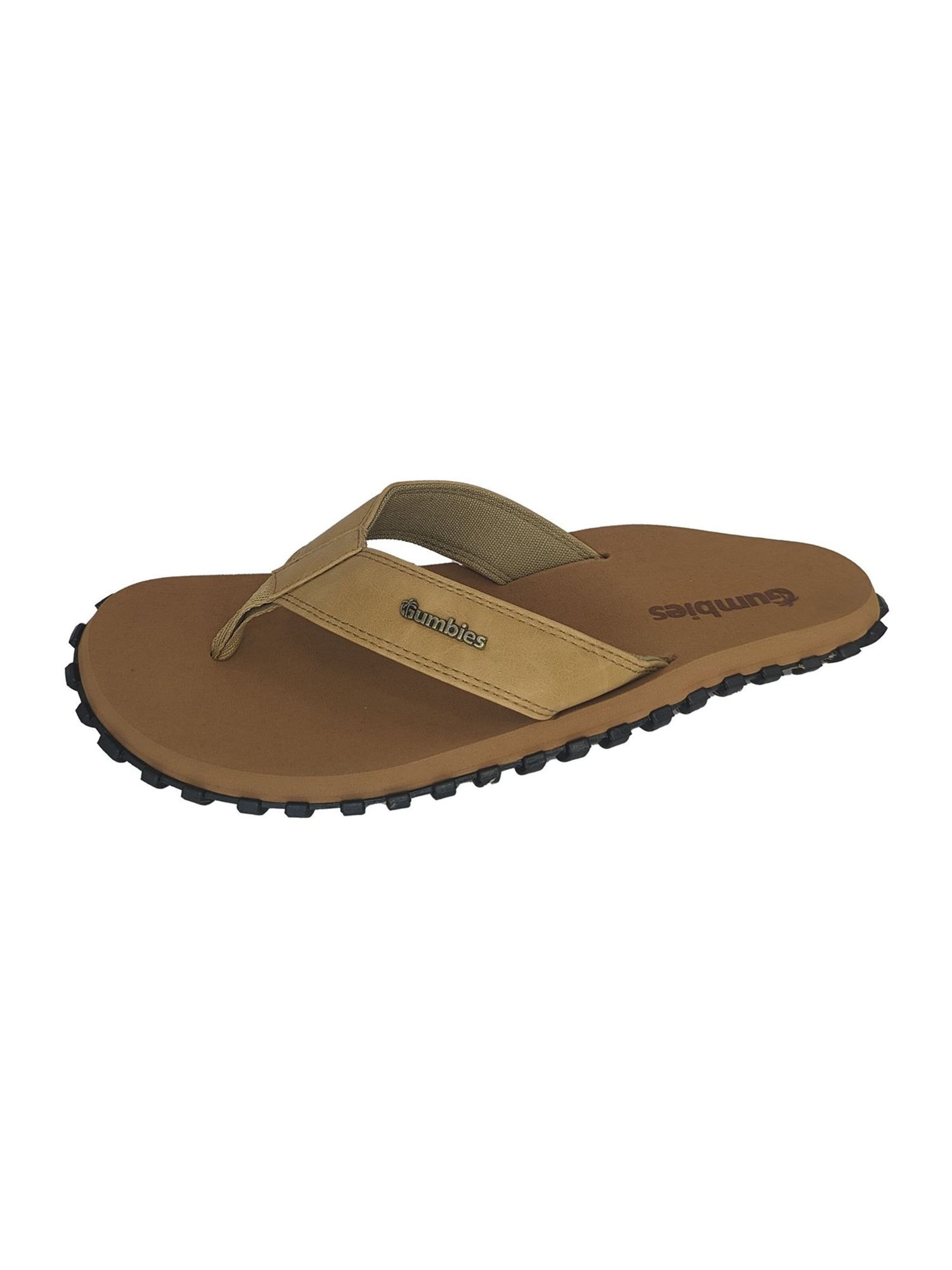 Gumbies T-Bar Sandals in Brown