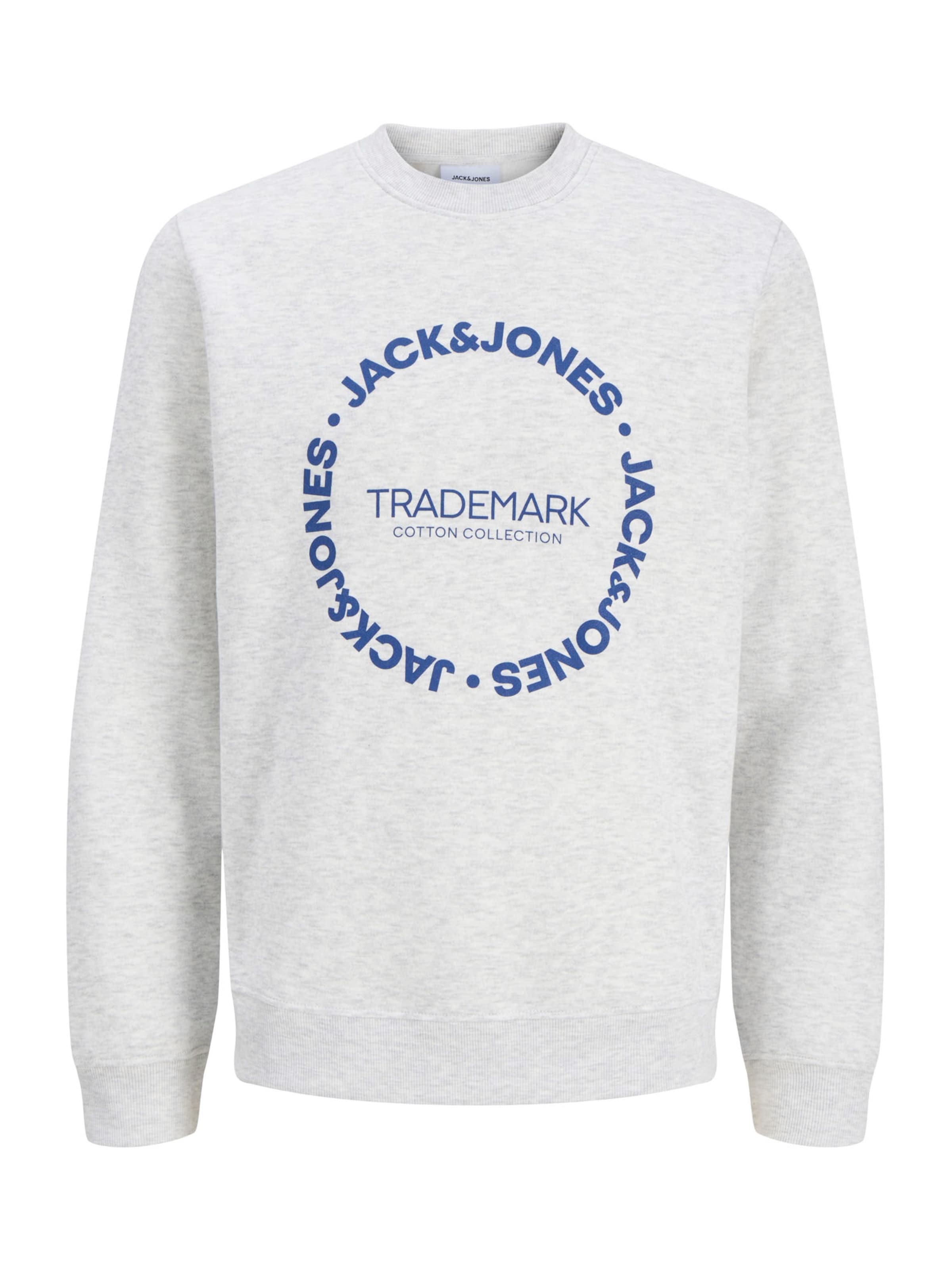 Sweat-shirt 'JJBENSON' JACK & JONES en blanc : devant