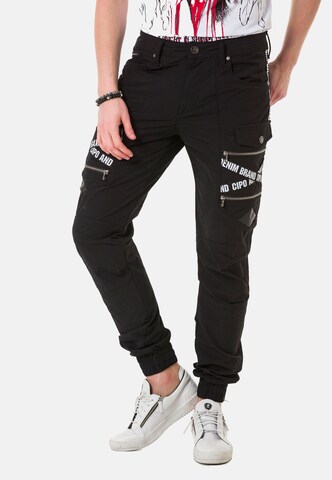 CIPO & BAXX Tapered Cargo Pants in Black