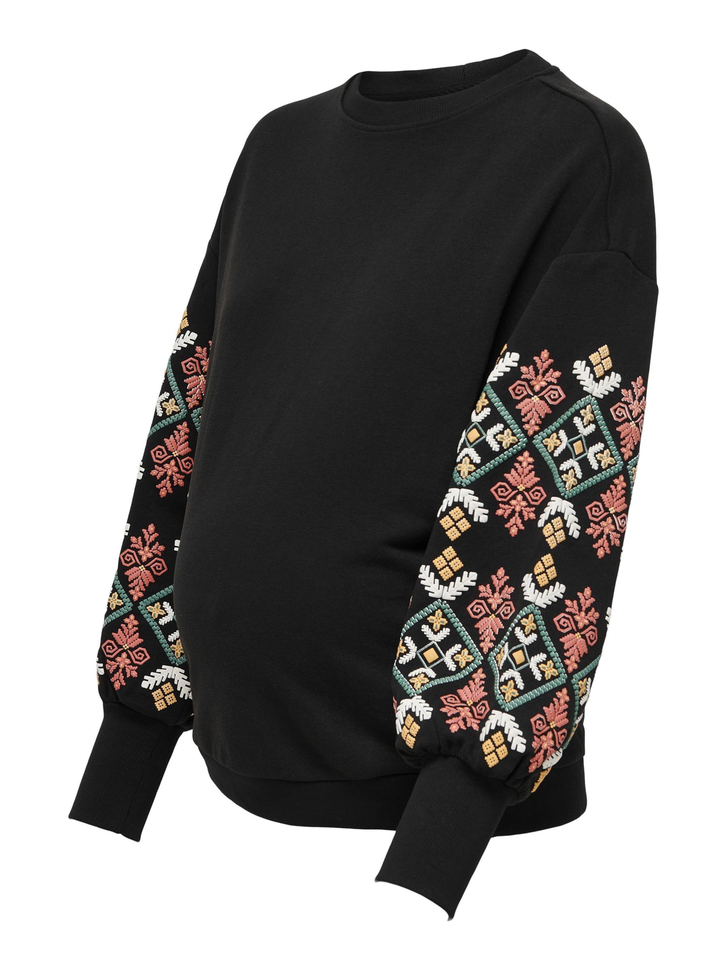 Only Maternity Sweatshirt 'Brooke' in Schwarz