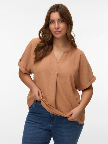 Vero Moda Curve Bluse 'VMCelva' i brun: forside