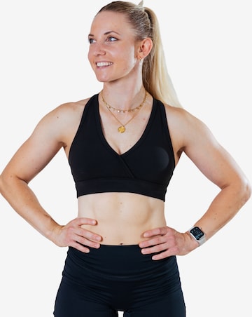 Lifters Triangel Sport-BH 'Race Sport' in Schwarz: Vorderseite