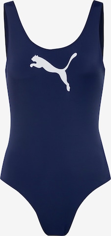 PUMA Bralette Swimsuit in Blue: front