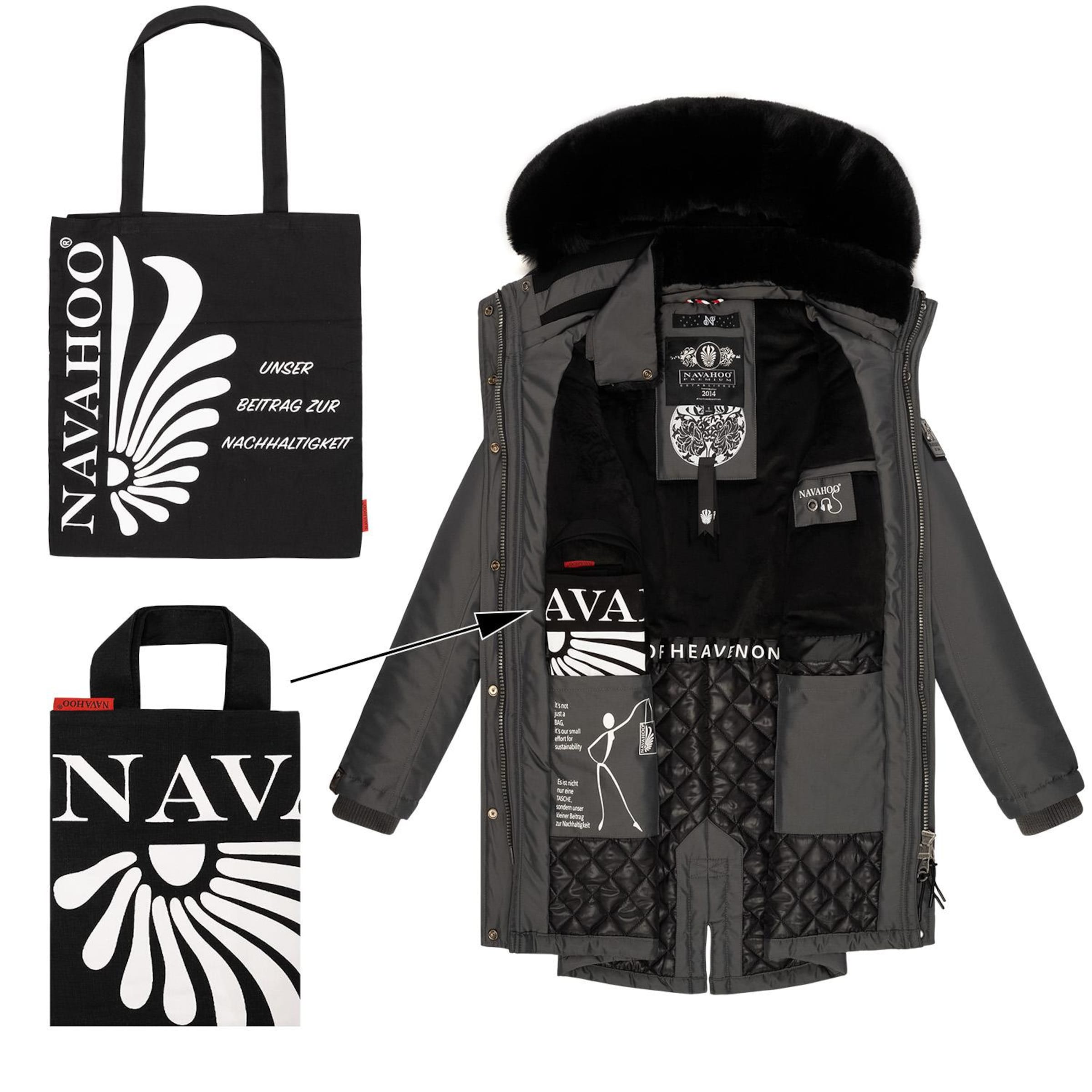 NAVAHOO Λειτουργικό μπουφάν 'Tiniis' σε γκρι