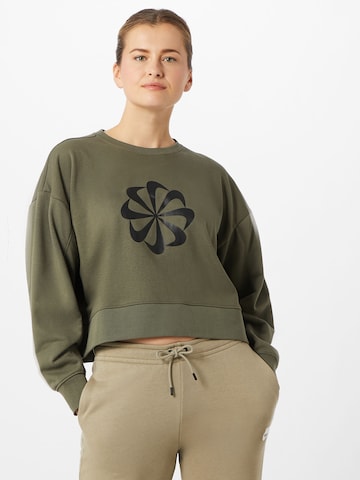 NIKE Sports sweatshirt in Green: front