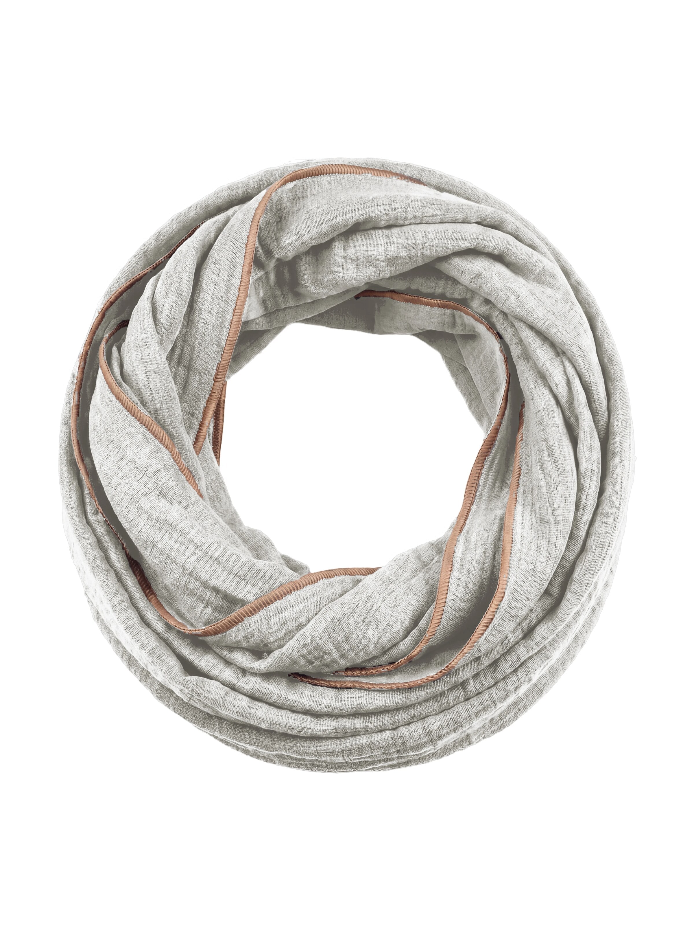 wundabaa Schlauchschal 'mus melange 73x65'‌‌‌‌ in Beige: Vorderseite