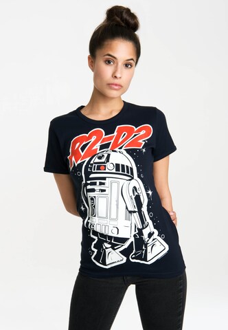 LOGOSHIRT T-Shirt 'R2-D2' in Blau: Vorderseite