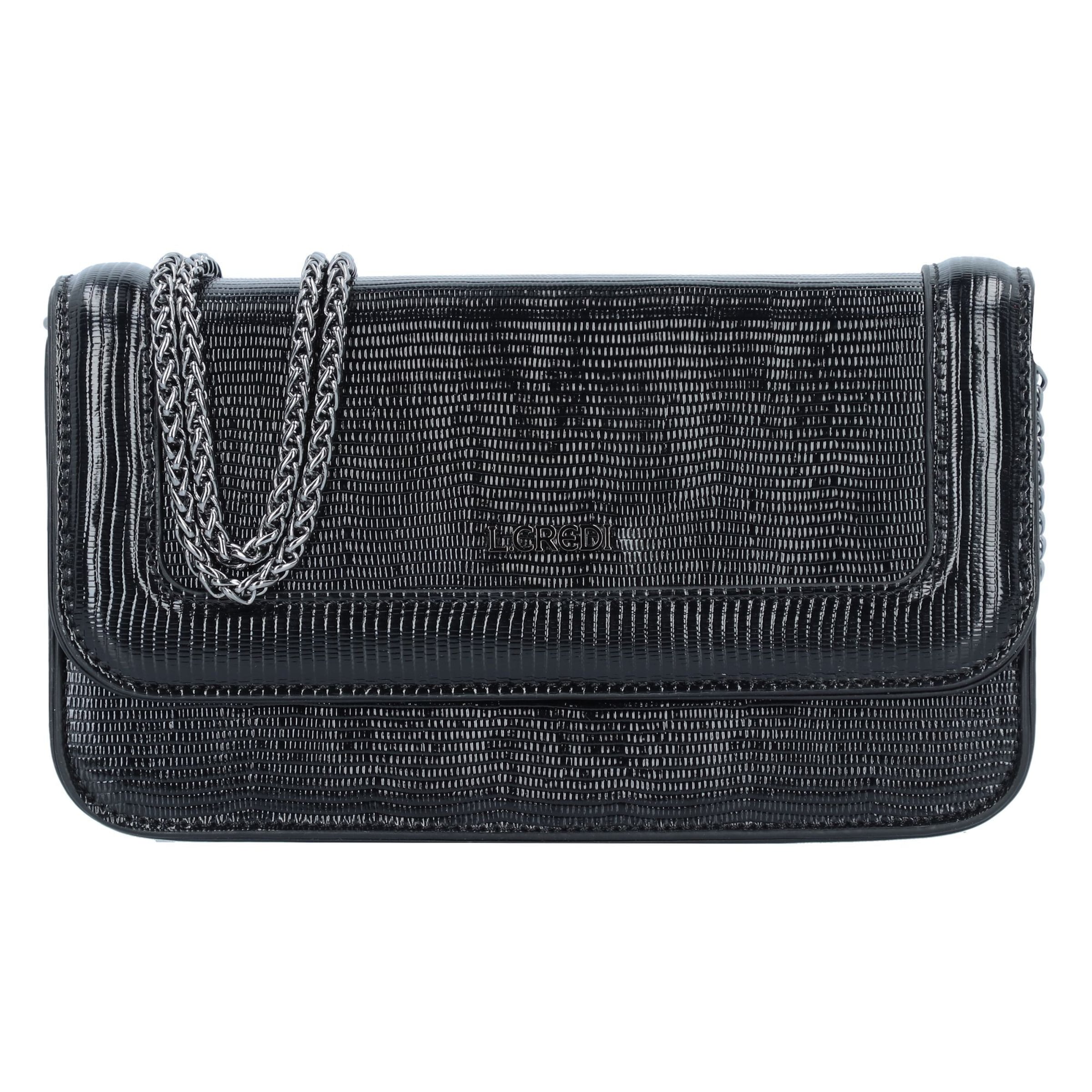Sac à bandoulière 'Naimi' L.CREDI en noir : devant