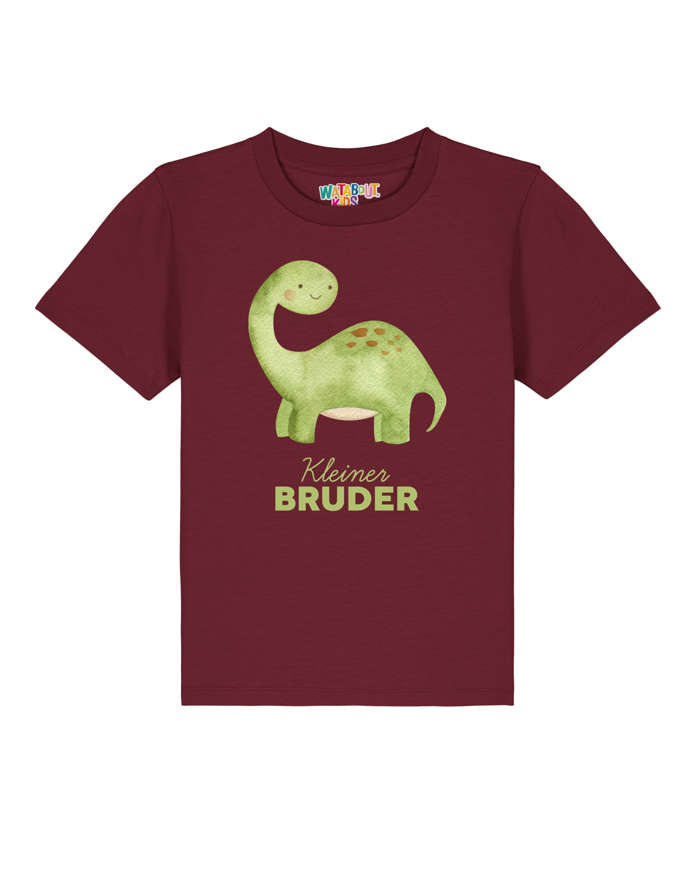 T-Shirt 'Dinosaurier 04 Kleiner Bruder' watabout.kids en rouge : devant
