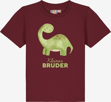 watabout.kids T-Shirt 'Dinosaurier 04 Kleiner Bruder' in Rot: Vorderseite