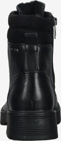 TOM TAILOR Lace-Up Ankle Boots in Black