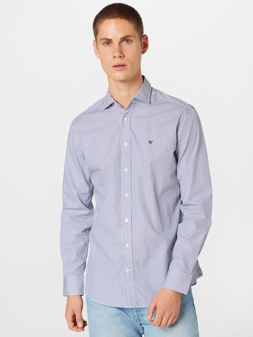 Coupe slim Chemise Hackett London en bleu : devant