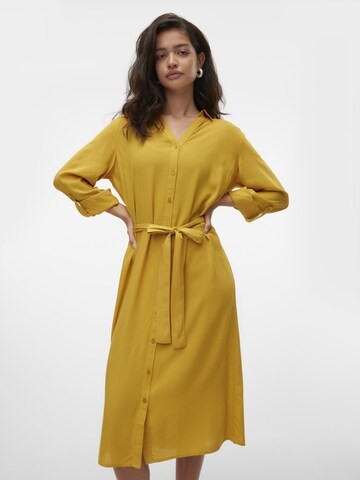 VERO MODA Shirt dress 'BUMPY' in Yellow: front