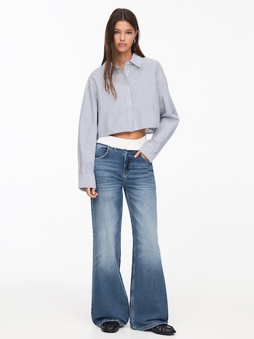 Pull&Bear Szeroka nogawka Jeansy w kolorze niebieski