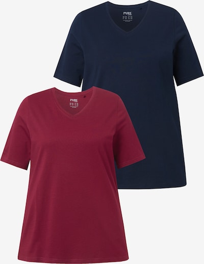 Ulla Popken T-Shirt in navy / dunkelrot, Produktansicht