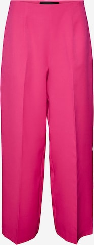 VERO MODA Wide leg Trousers with creases in Pink: front