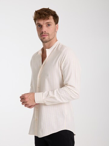 Slim fit Camicia business 'Caravaggio' di 7Camicie in beige