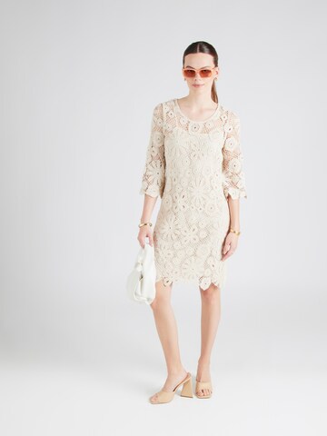 VILA ROUGE EDIT Knit dress 'VIBRODIE' in Beige