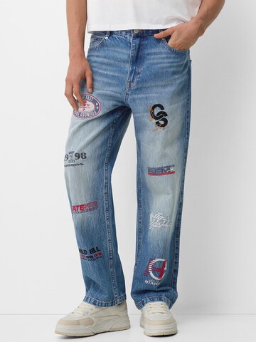 Bershka Loosefit Jeans in Blau: Vorderseite
