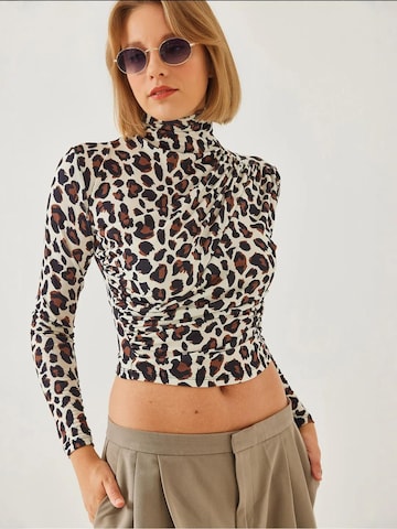 T-shirt Bianco Lucci en marron