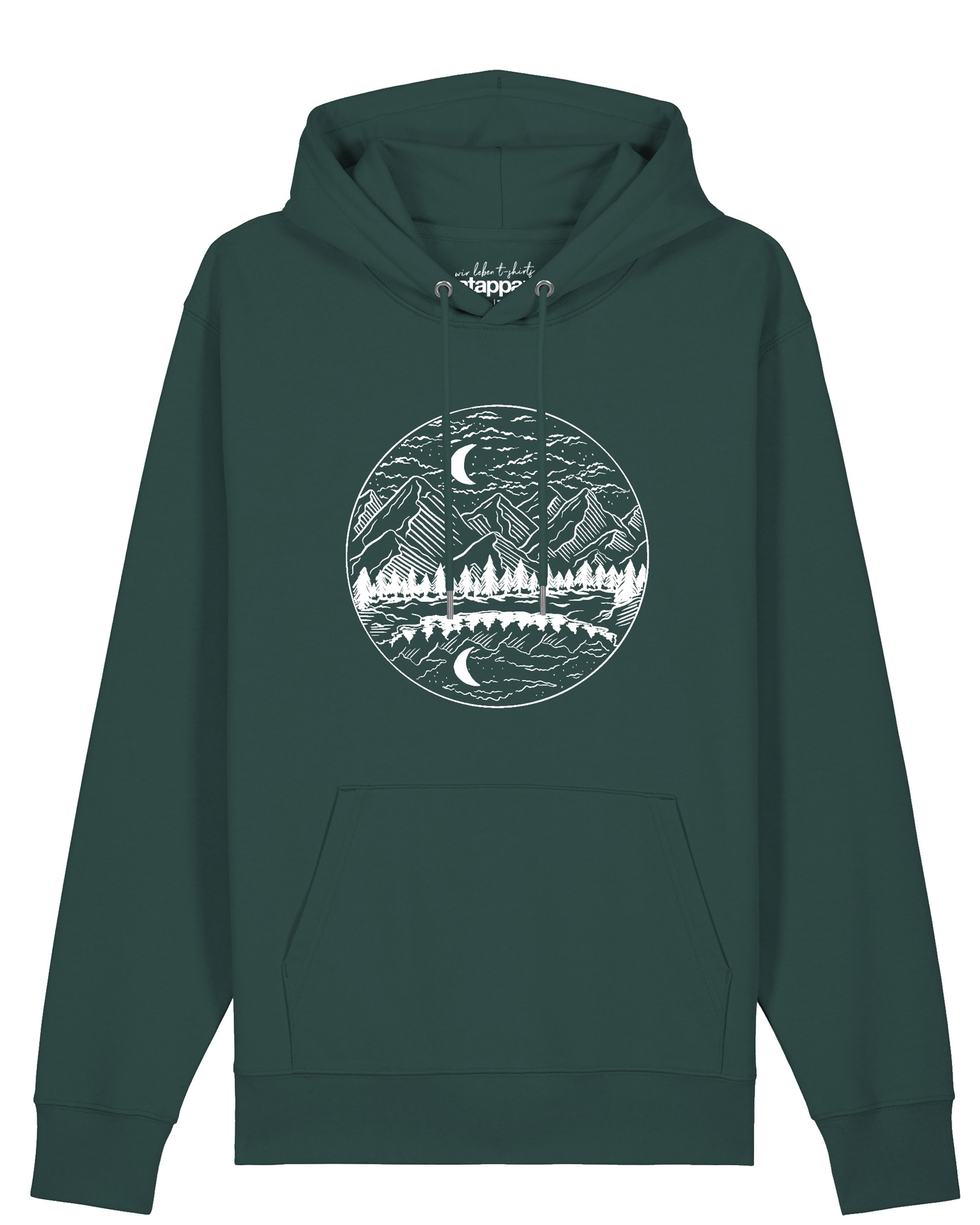 Sweat-shirt ' Mountains by night ' Watapparel en vert : devant