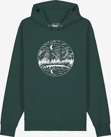 Sweat-shirt ' Mountains by night ' Watapparel en vert : devant