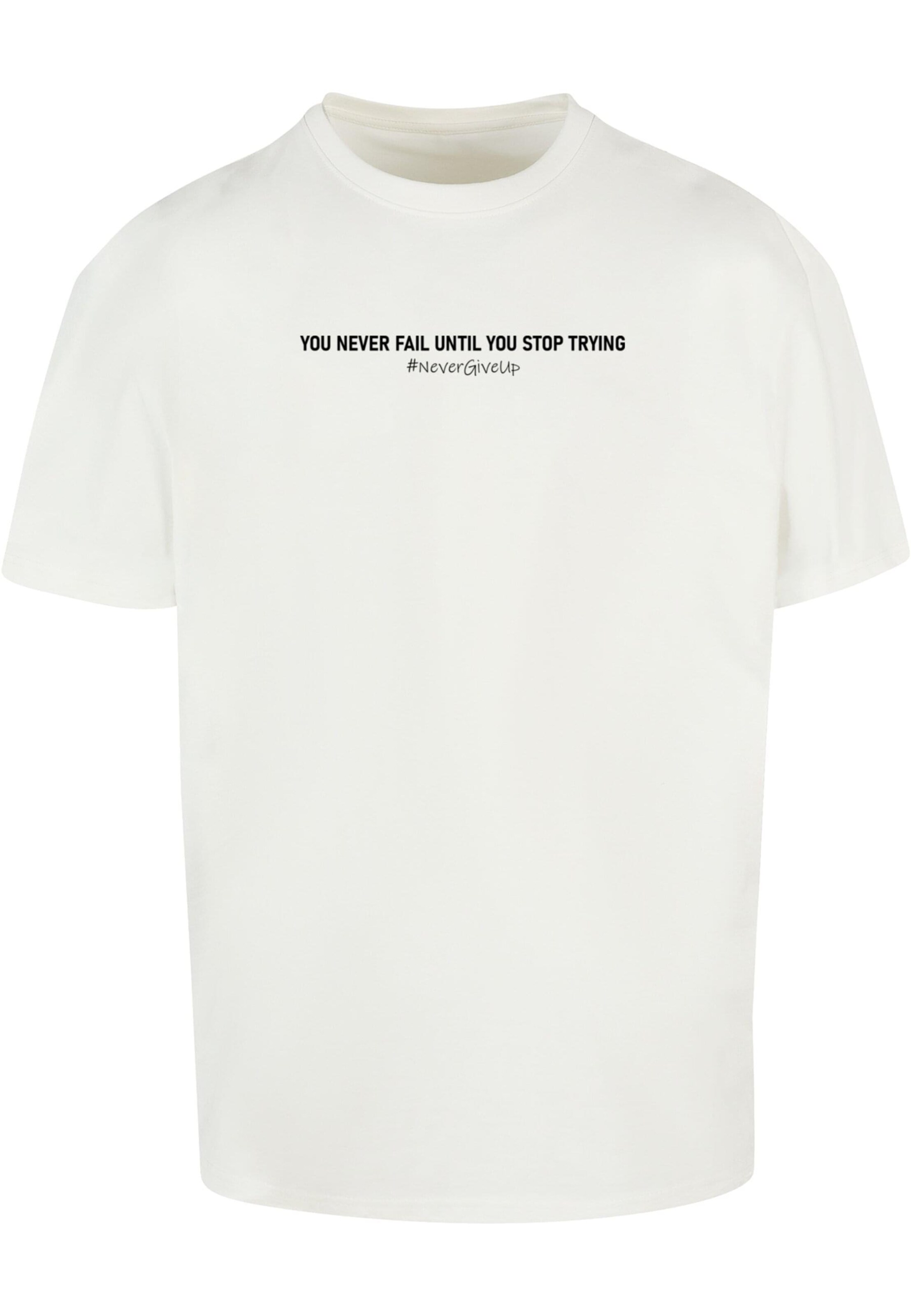 T-Shirt 'Never Give Up' Merchcode en blanc : devant