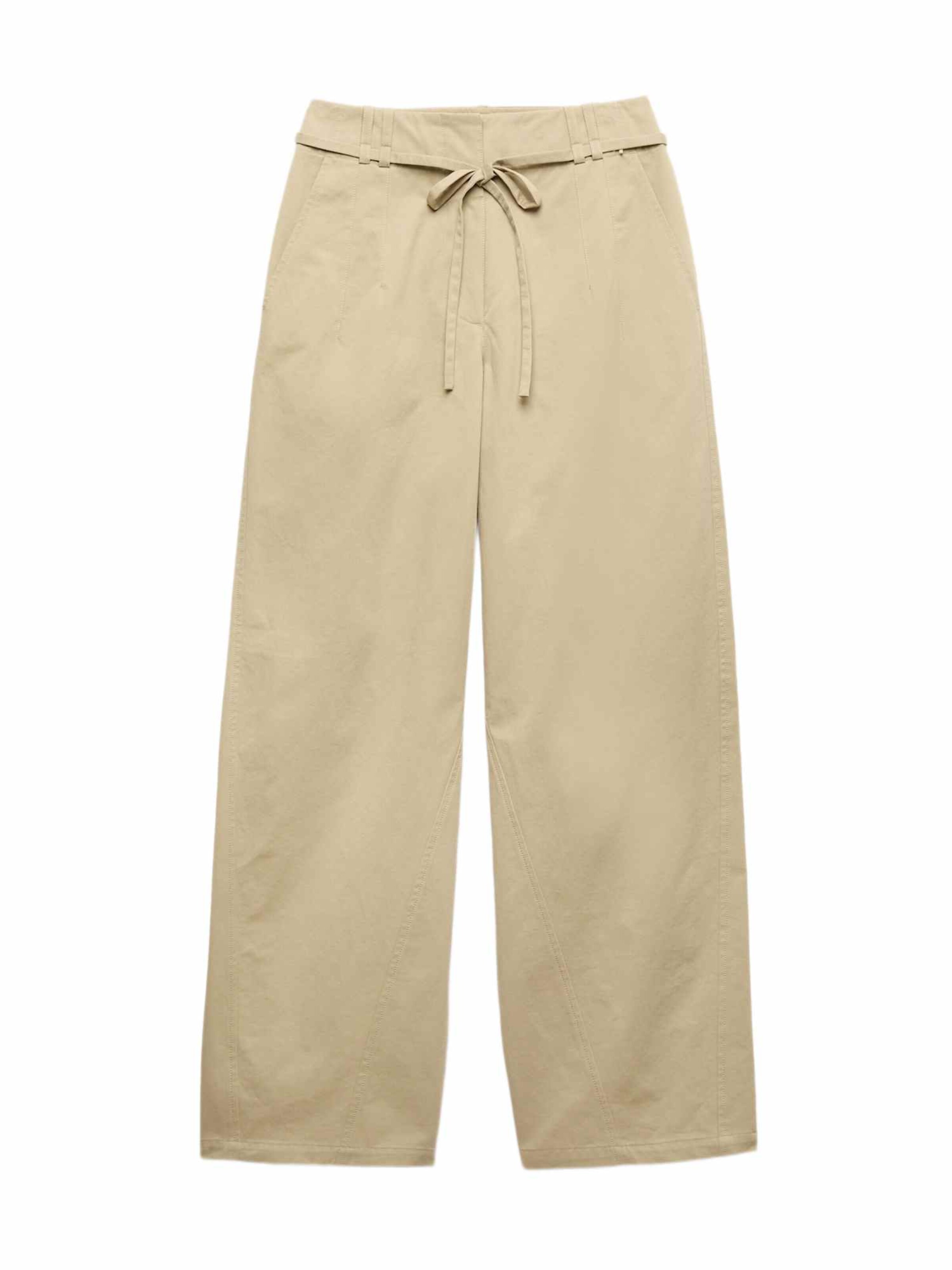 Wide Leg Pantalon Marks & Spencer en beige : devant