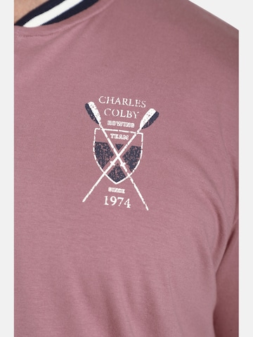 Charles Colby T-Shirt ' Earl Figory ' in Pink