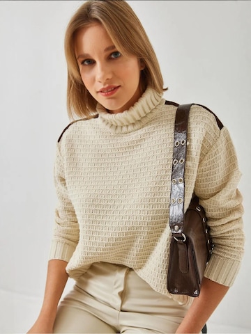 Pullover di Bianco Lucci in beige: frontale