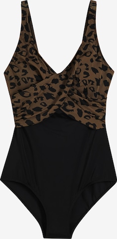 bonprix Bustier Badeanzug in Braun: Vorderseite