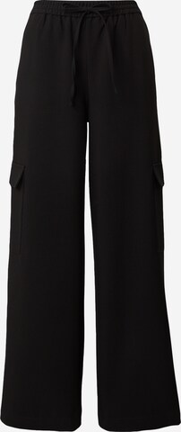 Wide leg Pantaloni cu buzunare 'Barbine' de la MSCH COPENHAGEN pe negru: față