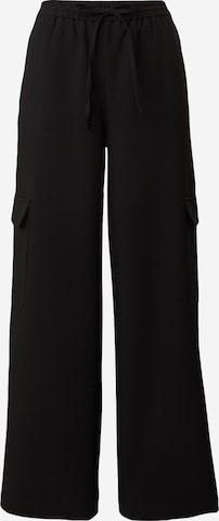 MSCH COPENHAGENWide Leg/ Široke nogavice Cargo hlače 'Barbine' - crna boja: prednji dio