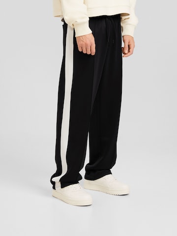 Bershka Loosefit Pantalon in Zwart: voorkant