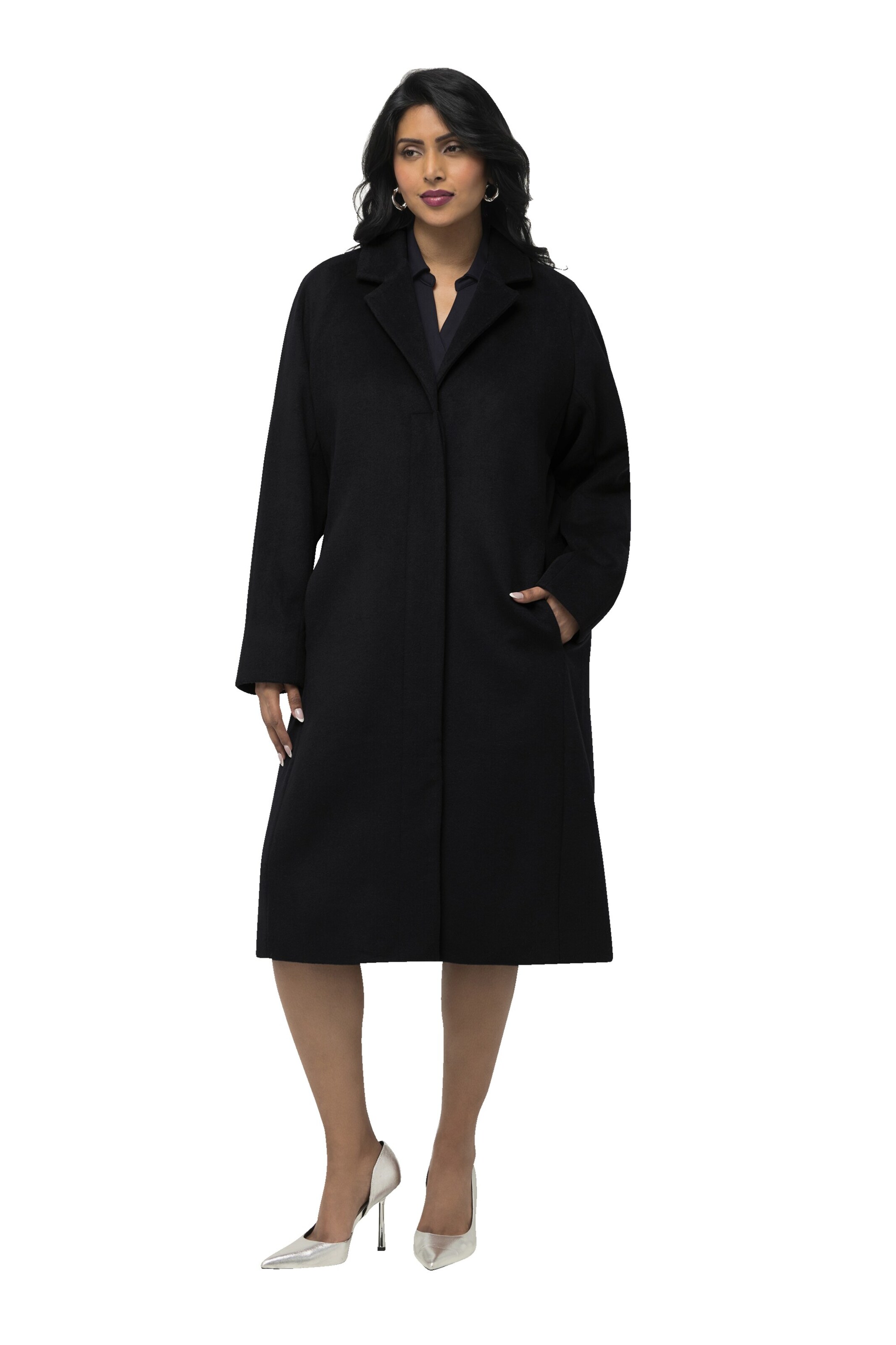 Ulla Popken Tussenmantel in Blauw