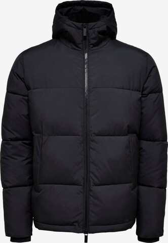 SELECTED HOMME Winter Jacket in Black: front