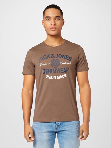 T-Shirt JACK & JONES en marron : devant