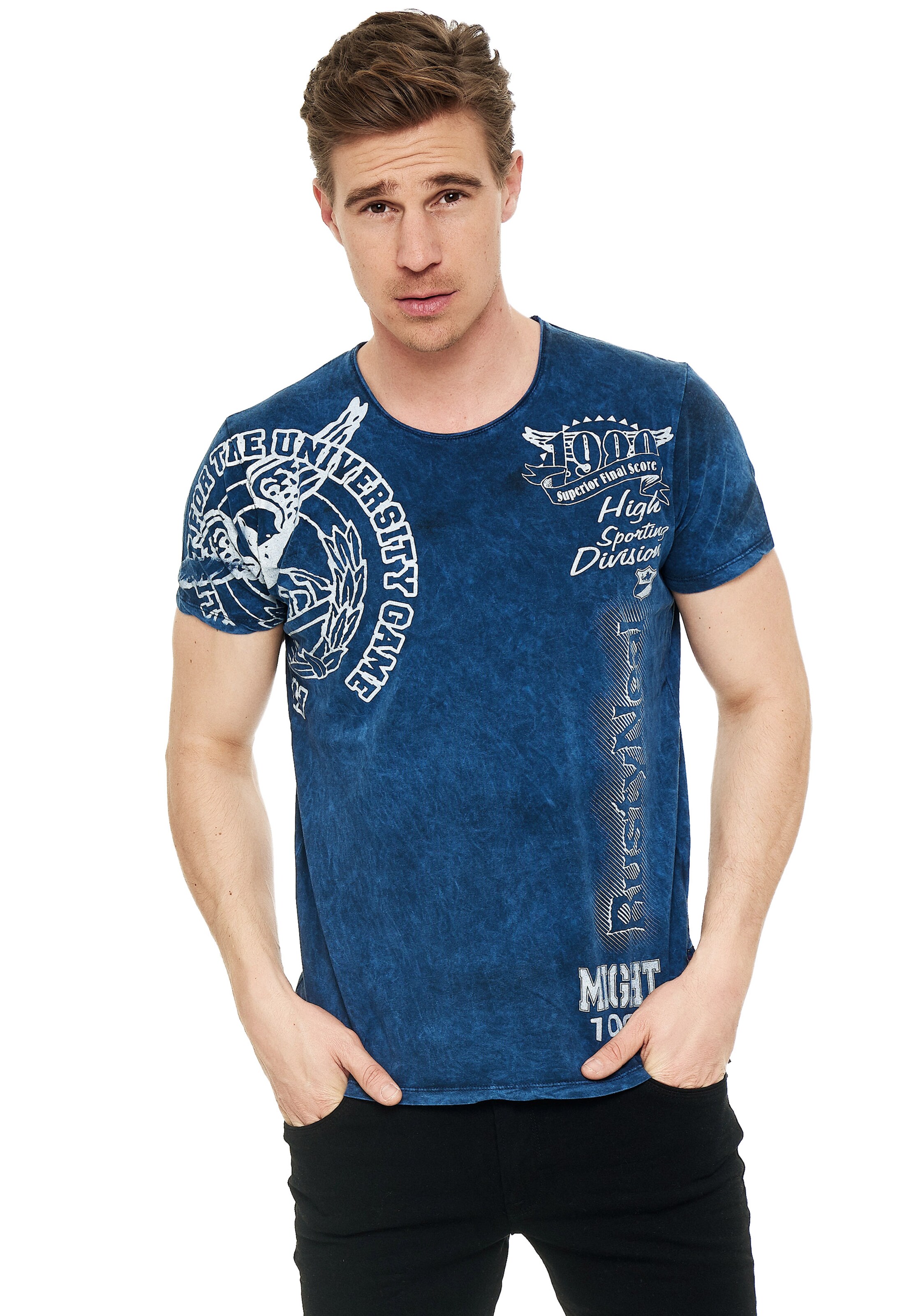 Rusty Neal Shirt in Blauw: voorkant