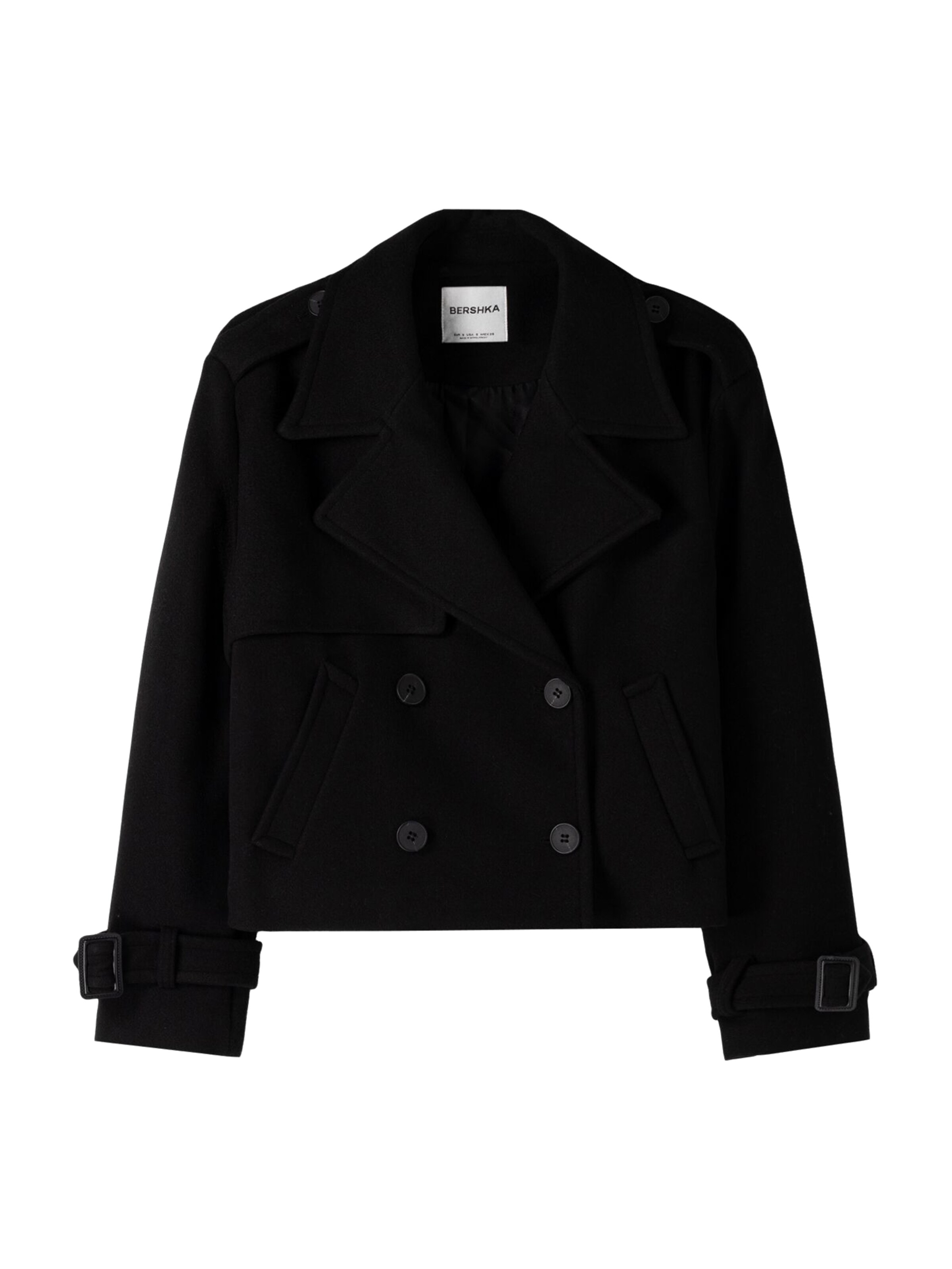 Bershka Overgangsjakke i sort: forside