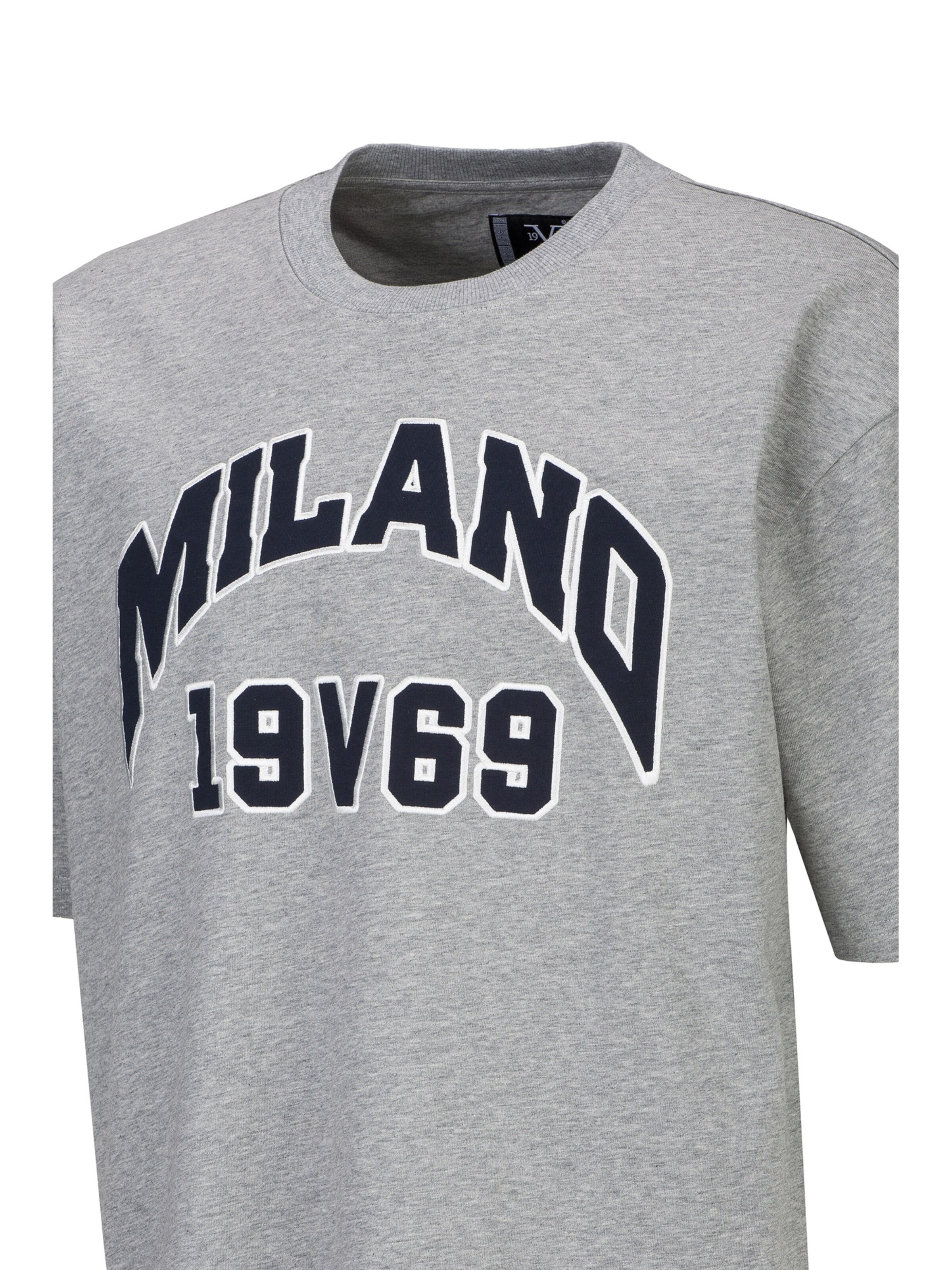 19V69 ITALIA Μπλουζάκι 'Tamaro College' σε γκρι