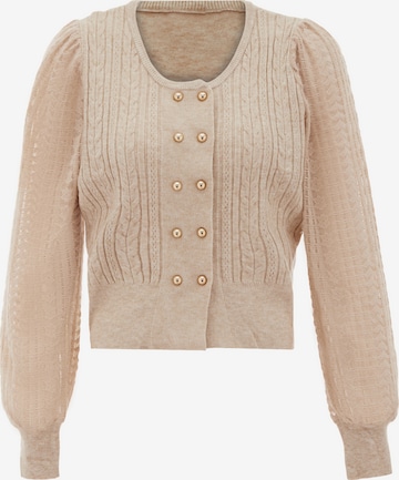 NAEMI Gebreid vest in Beige: voorkant