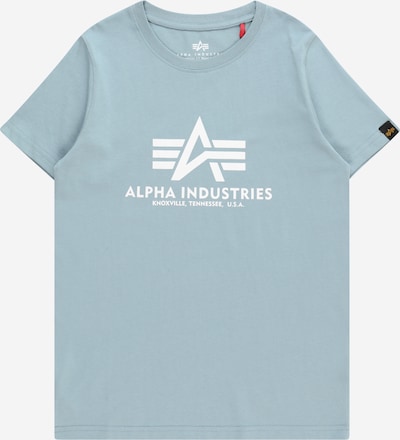 Marškinėliai iš ALPHA INDUSTRIES, spalva – melsvai pilka / balta, Prekių apžvalga