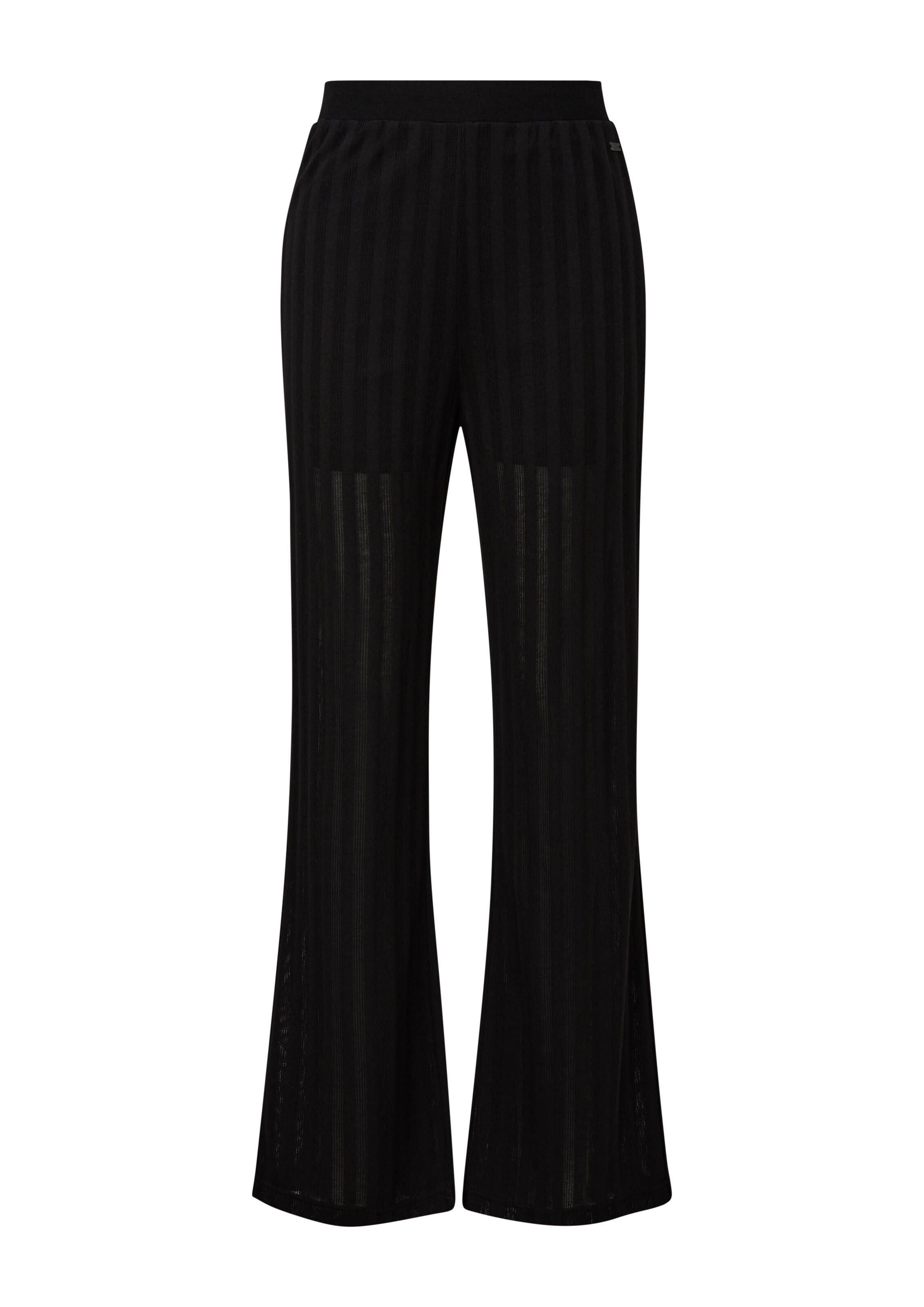 QS Wide Leg Hose in Schwarz: Vorderseite