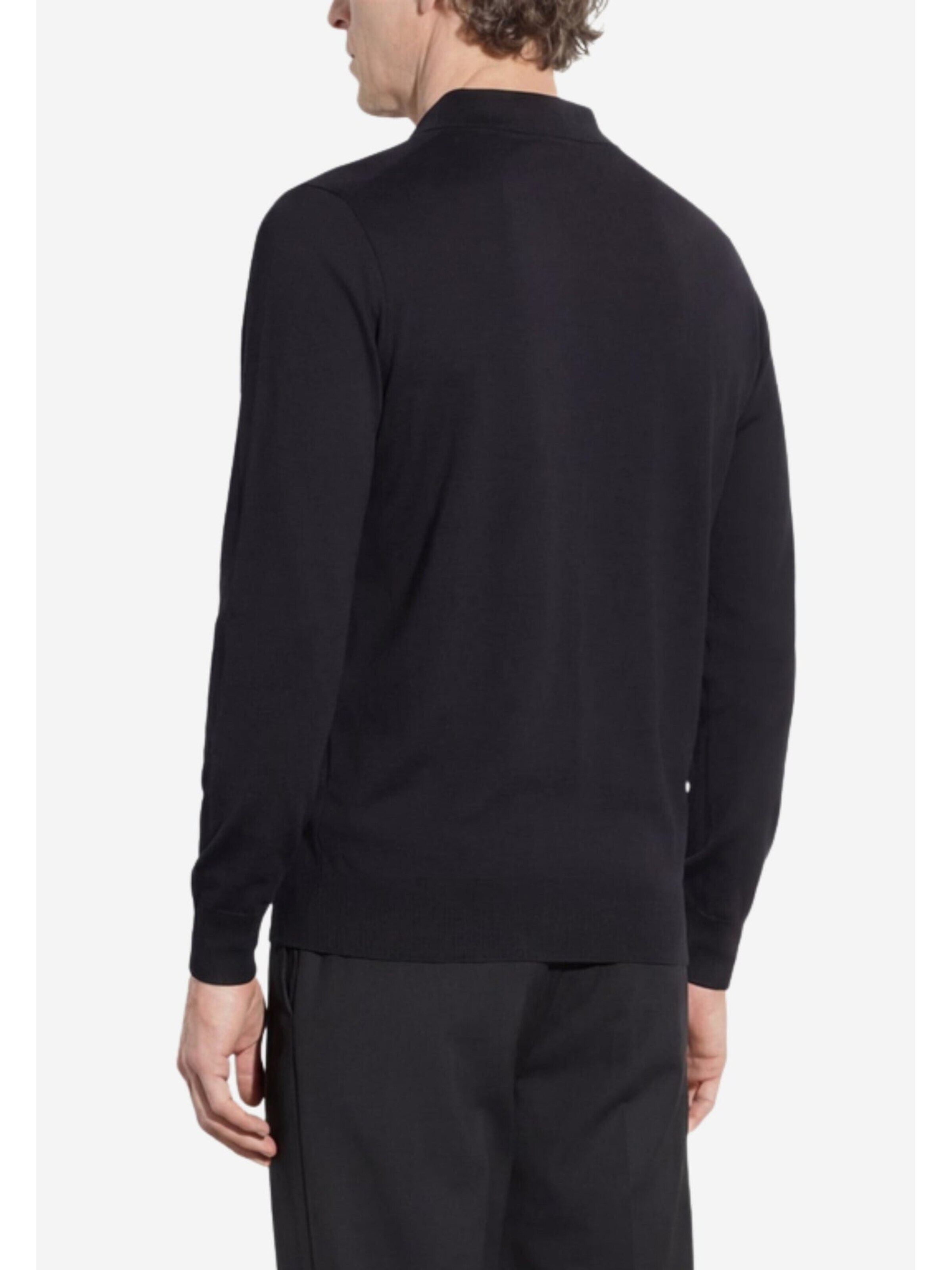 Paolo Pecora Milano T-shirt 'Men's Polo Shirt in Extrafine Merino Wool' i svart