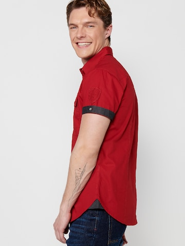 KOROSHI Slim Fit Hemd in Rot