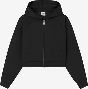 Veste de survêtement Pull&Bear en noir : devant