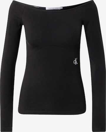 T-shirt 'Bardot' Calvin Klein en noir : devant