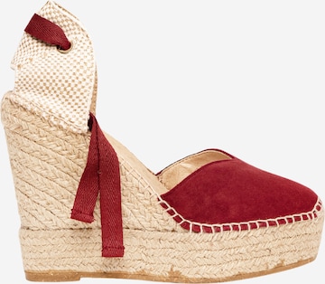 Sandalo 'Alpargata Cuña 12 cm' di Alhamas in rosso: frontale
