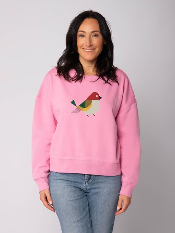 Watapparel Sweatshirt 'Vogel ' in Roze: voorkant